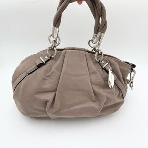 Coach Metallic Leather Twist Handle Satchel Crossbody Bag NWT